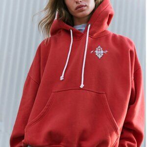 NWT FP Movement Women's Final Call Front Logo Hoodie in Cranberry Size Large